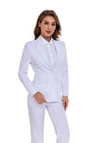 White Women's 2 Piece Office Work Suit Set