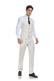 Linen 2 Pieces Vest+Pants Set V-Neck Slim Fit Casual Waistcoat Suit - Wehilion.uk # # #