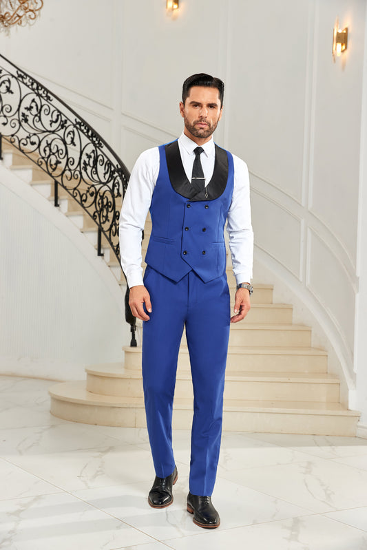 Designer Style Unique Design 2 Pieces Men's Suits Vest+Pants