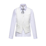 White 3 Buttons Boys Girls Fully Lined Formal Suit Vest