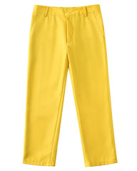 Yellow 4 Piece Boys' Formal Suit Set with Vest Pants Dress Shirt and Tie BS51