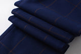 Blue Plaid Elegant 5 Piece Boys Suits