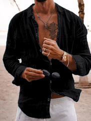 Men's Linen Shirt Summer Shirt Beach Shirt Spring & Summer Hawaiian Holiday Casual Shirt - Wehilion.uk # # #