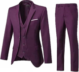 Men's Suits 3 Piece Slim Fit Two Button Wedding Prom Jacket Vest Pants Set