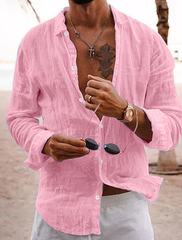 Men's Linen Shirt Summer Shirt Beach Shirt Spring & Summer Hawaiian Holiday Casual Shirt - Wehilion.uk # # #