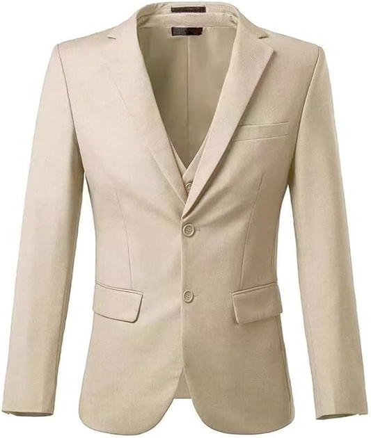 Men's Suits 3 Piece Slim Fit Two Button Wedding Prom Jacket Vest Pants Set