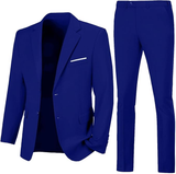 Mens Suit 2 Piece Slim Fit Two Button Business Wedding Jacket Blazer Pants Set