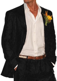 Summer Casual  Beach Wedding  2 Piece Linen Men Suits
