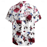Floral Casual Men's Shirt Holiday Summer Turndown Short Sleeve Shirt - Wehilion.uk # # #