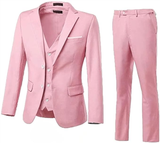 Men's Suits 3 Piece Slim Fit Two Button Wedding Prom Jacket Vest Pants Set