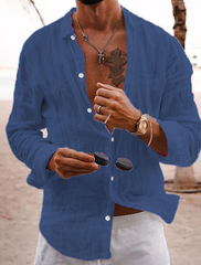 Men's Linen Shirt Summer Shirt Beach Shirt Spring & Summer Hawaiian Holiday Casual Shirt - Wehilion.uk # # #