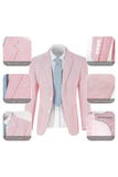 Seersucker Striped Blazer Pants 2 Piece Men's Summer Suit