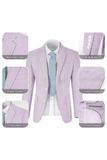 Seersucker Striped Blazer Pants 2 Piece Men's Summer Suit
