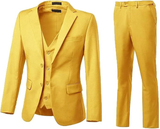 Men's Suits 3 Piece Slim Fit Two Button Wedding Prom Jacket Vest Pants Set