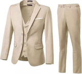 Men's Suits 3 Piece Slim Fit Two Button Wedding Prom Jacket Vest Pants Set