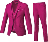 Men's Suits 3 Piece Slim Fit Two Button Wedding Prom Jacket Vest Pants Set