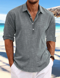 Men's Shirt Linen Shirt Spring & Summer Casual Daily Long Sleeve Shirt - Wehilion.uk # # #