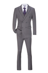 Grey Stripe Men's 3 Piece Suits