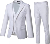 Men's Suits 3 Piece Slim Fit Two Button Wedding Prom Jacket Vest Pants Set