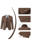Retro Slim Fit Herringbone Tuxedos Herringbone 3 Piece Men's Suits（upgrade version）