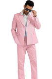 Seersucker Striped Double Breasted Blazer Pants 2 Piece Men's Summer Suit